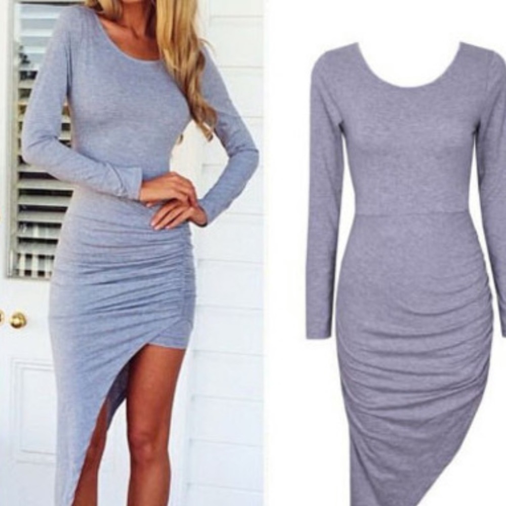 L’Atiste Asymmetrical long sleeve T-Shirt Dress